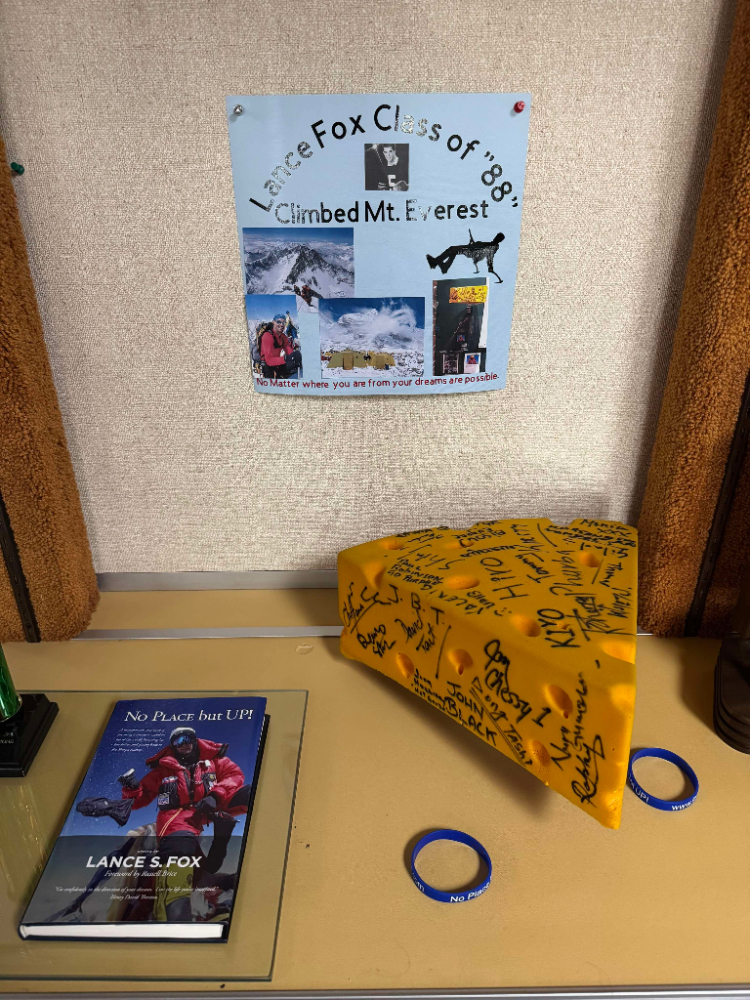 Cheesehead at Lance's School in Plainfield, WI
